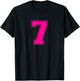 Number 7 Pink Sports Team T-Shirt - T-Shirt | Black