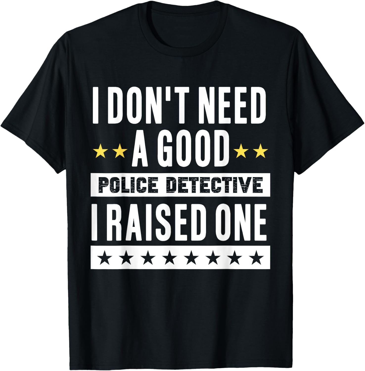 Police Detective Mom Dad Proud Parents Of Son Daughter T-Shirt - T-Shirt | Black
