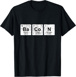 Funny Food Lover Outfit Chemistry Foodie Bacon T-Shirt - T-Shirt | Black