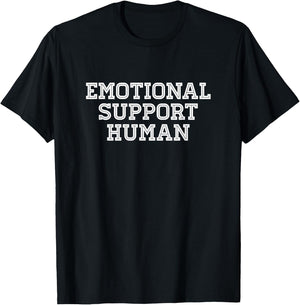 Emotional Support Human Service Dog Joke Service People T-Shirt - T-Shirt | Black