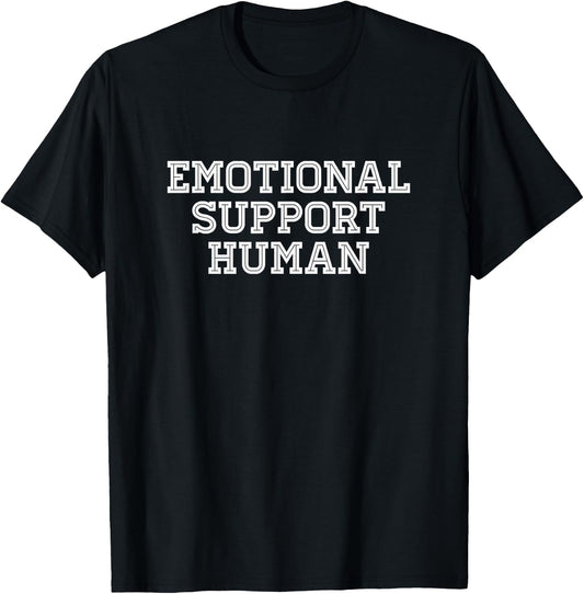 Emotional Support Human Service Dog Joke Service People T-Shirt - T-Shirt | Black