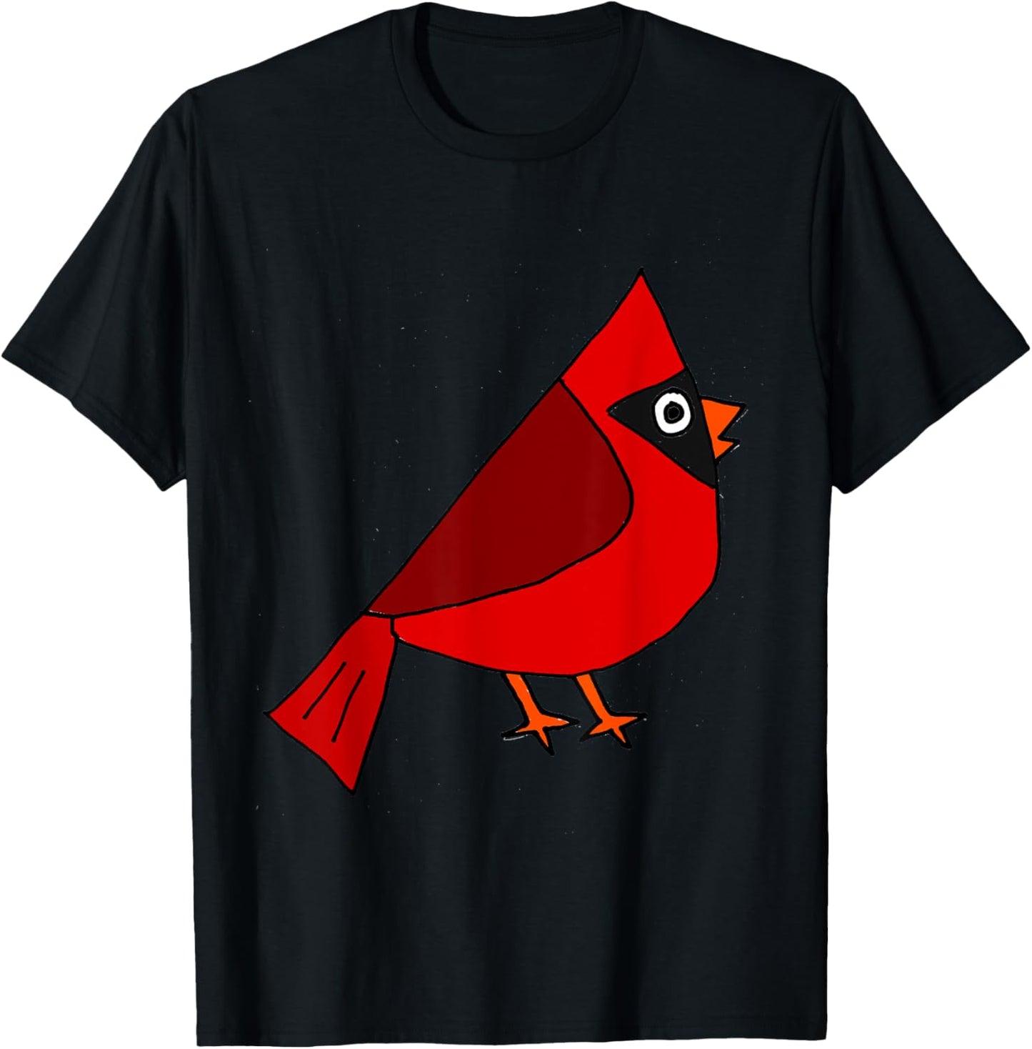 SmileteesBirds Cool Cardinal Red Bird Art T-Shirt - T-Shirt | Black