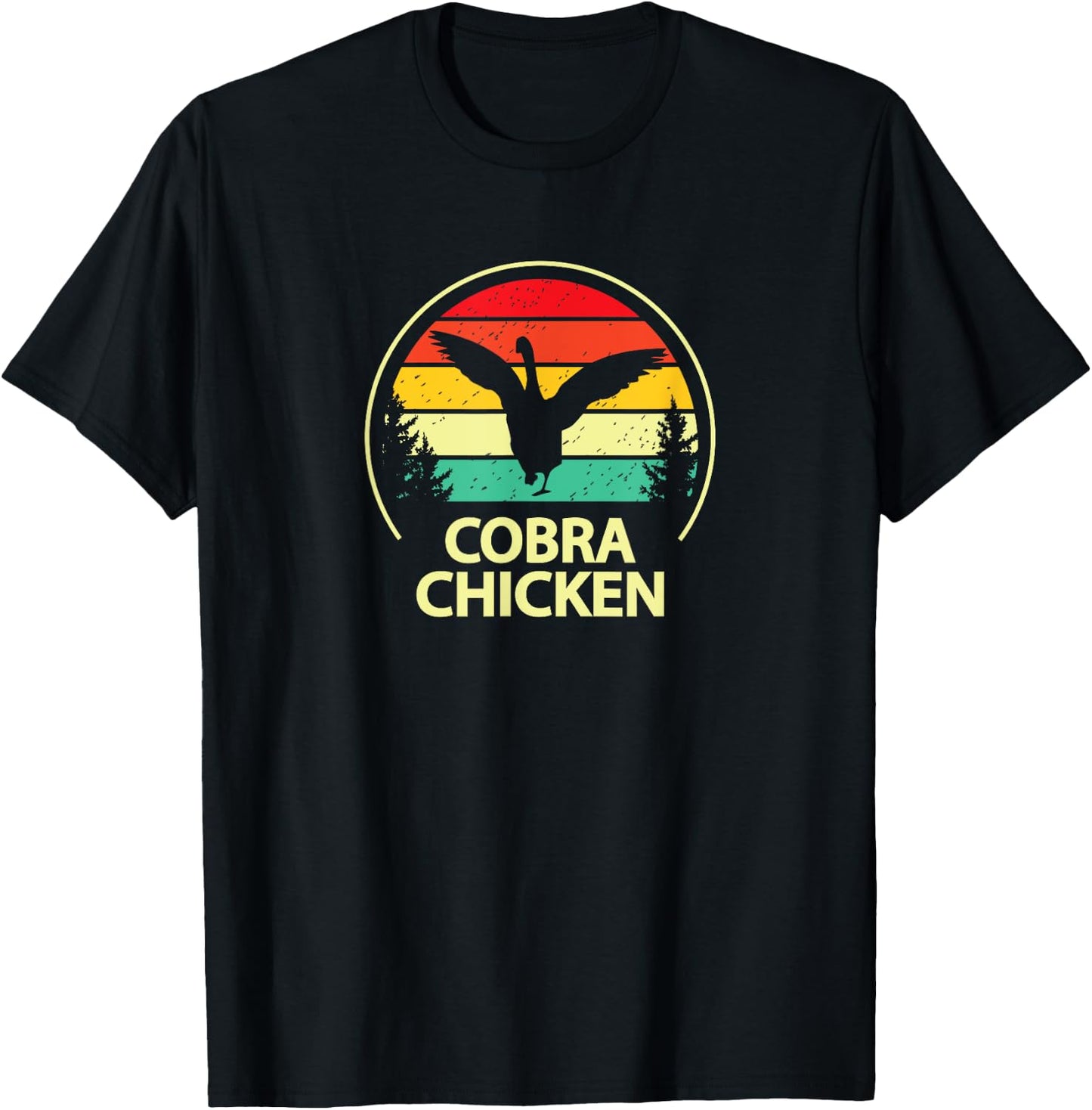 Funny Retro Vintage Cobra Chicken Goose Lover T-Shirt - T-Shirt | Black