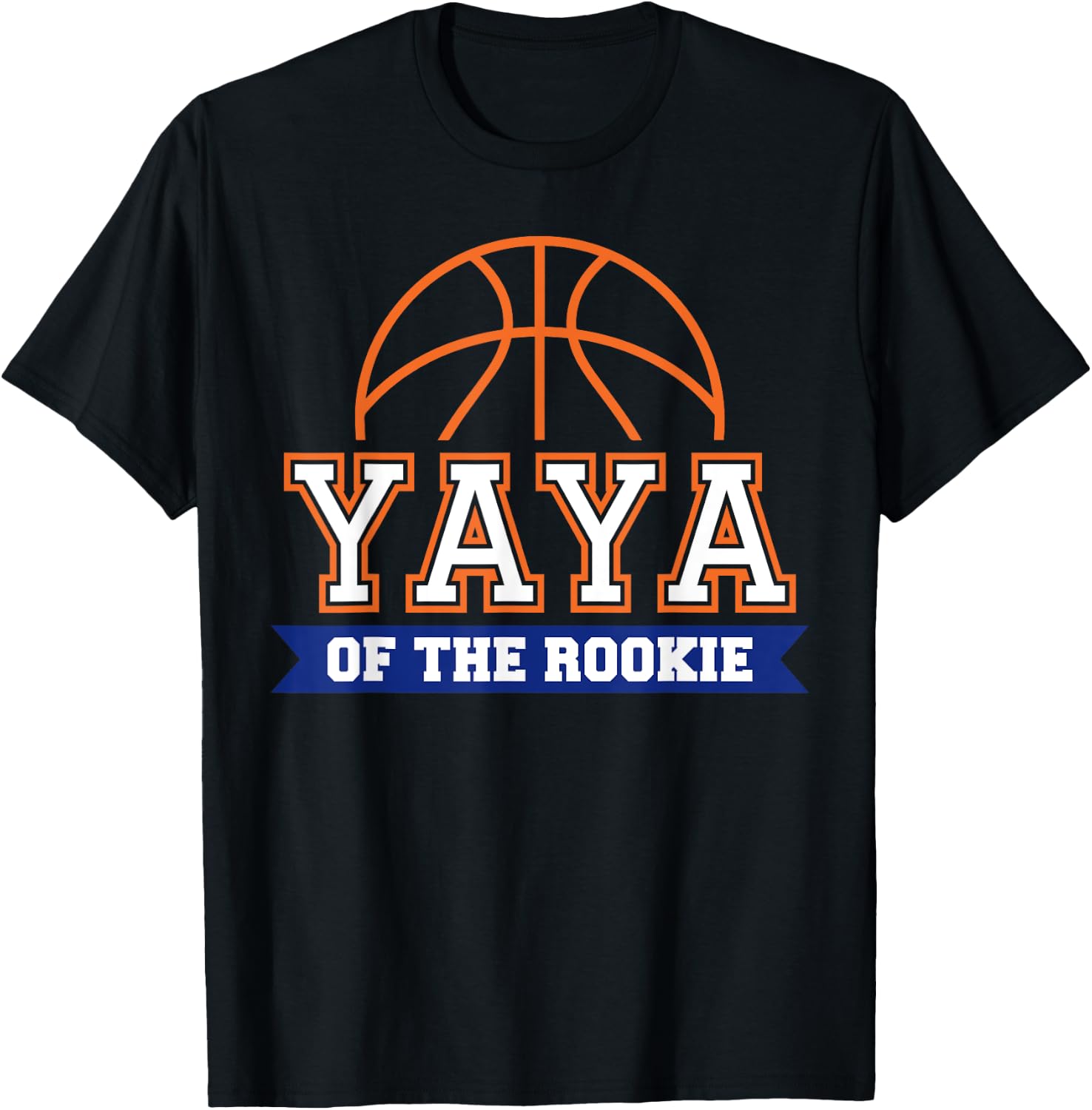 Yaya of Rookie 1st Birthday Basketball Theme Matching Party T-Shirt - T-Shirt | Black