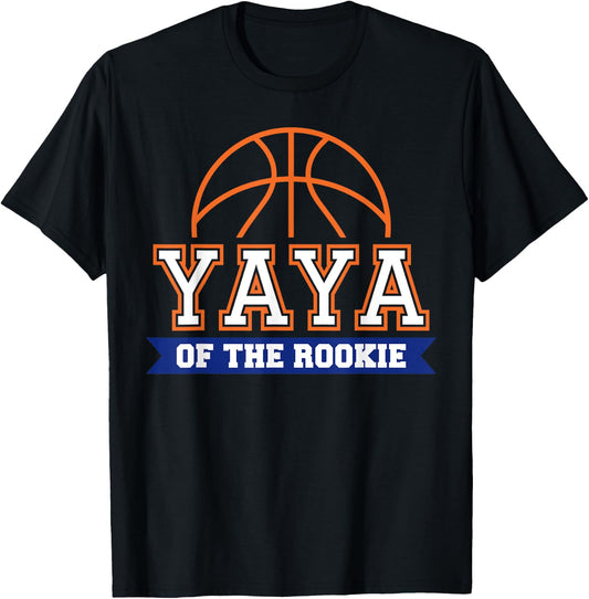 Yaya of Rookie 1st Birthday Basketball Theme Matching Party T-Shirt - T-Shirt | Black