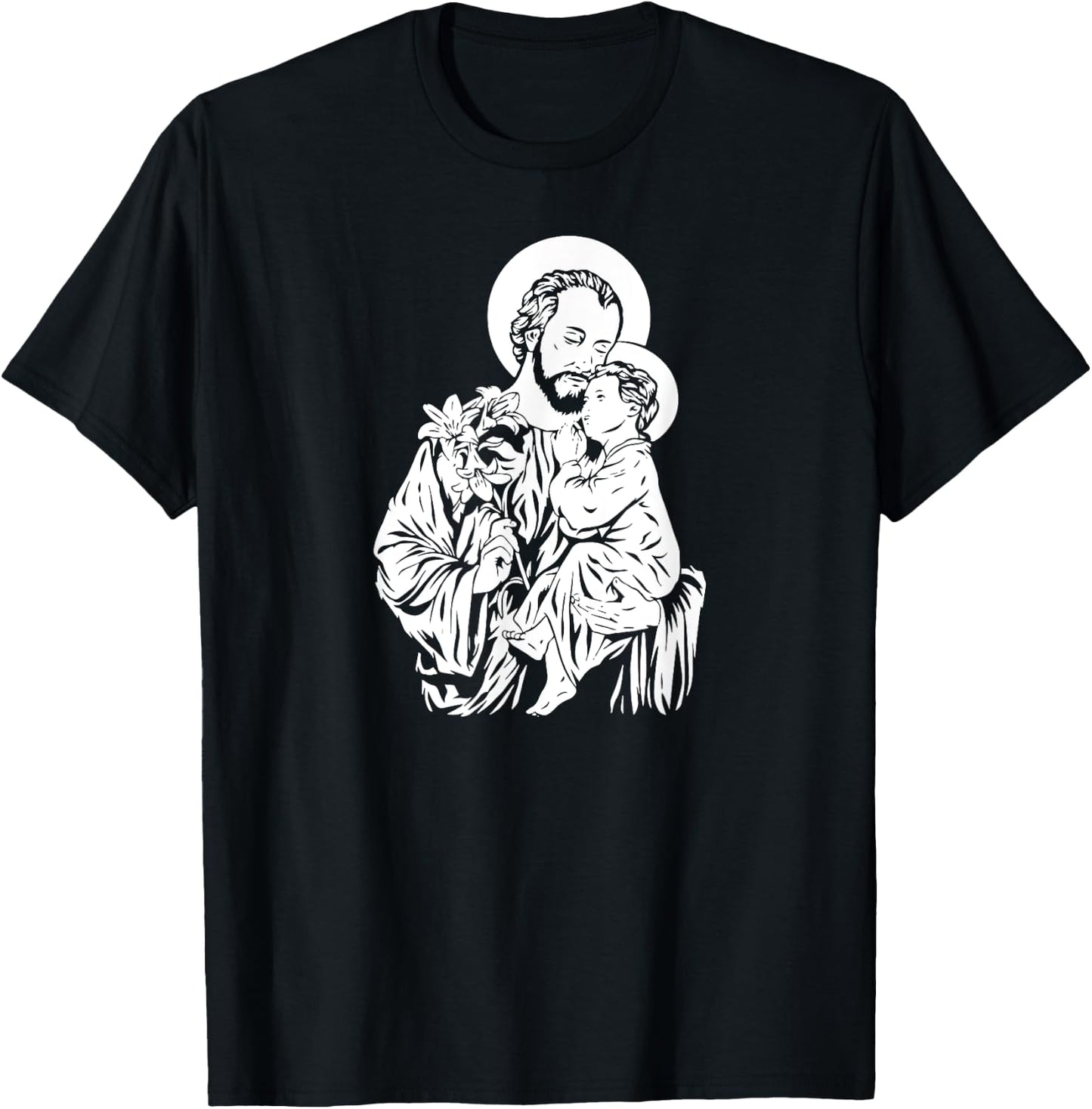 Saint Joseph Catholic Church Street, Joseph With Infant T-Shirt - T-Shirt | Black