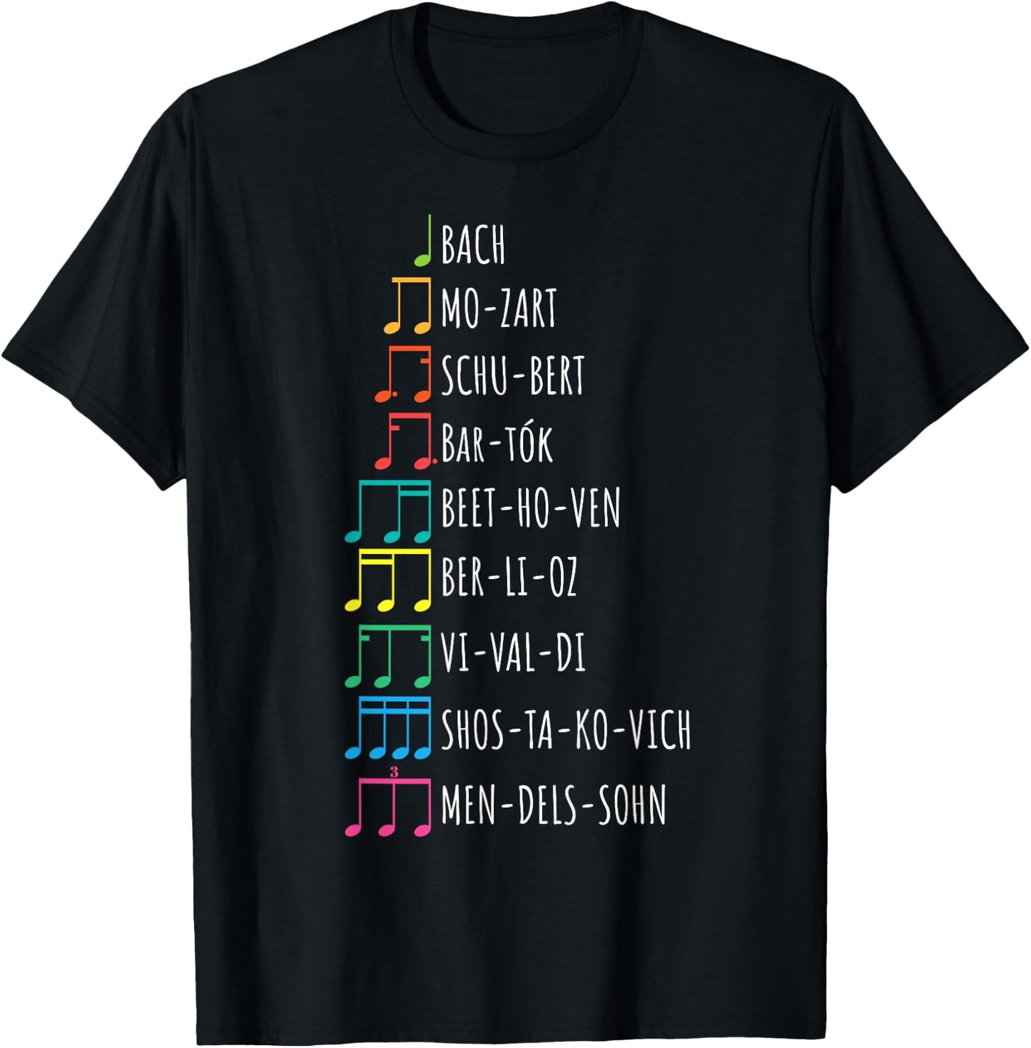 Classic Composers, Classical Music, Musical Notes T-Shirt - T-Shirt | Black
