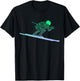 Silhouette Ski Icon for Skiier | Ski Boys Skiing T-Shirt - T-Shirt | Black
