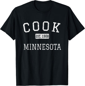 Cook Minnesota MN Vintage T-Shirt - T-Shirt | Black