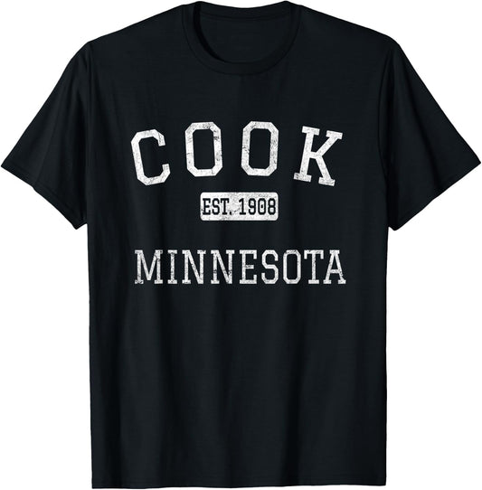 Cook Minnesota MN Vintage T-Shirt - T-Shirt | Black