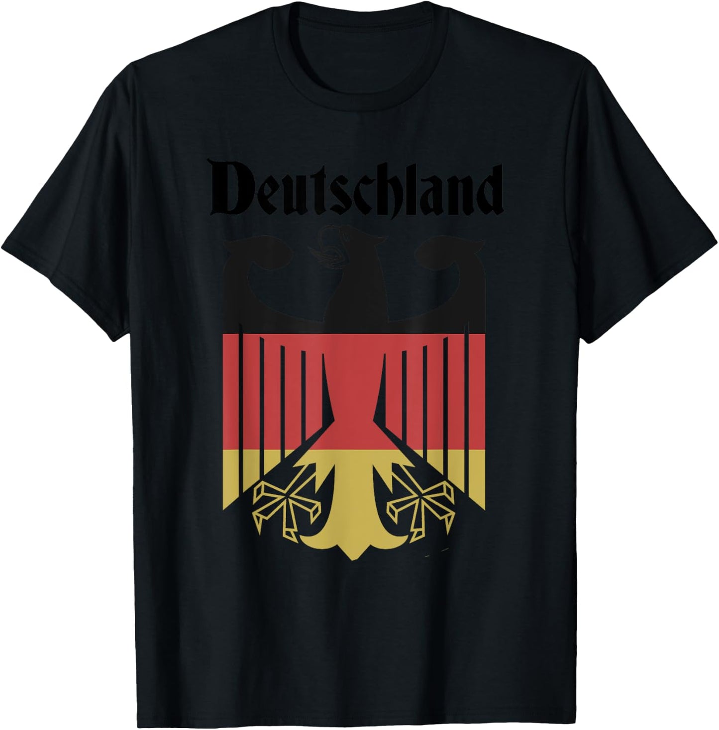 Deutschland German Flag Eagle Coat of Arms Crest Oktoberfest T-Shirt - T-Shirt | Black
