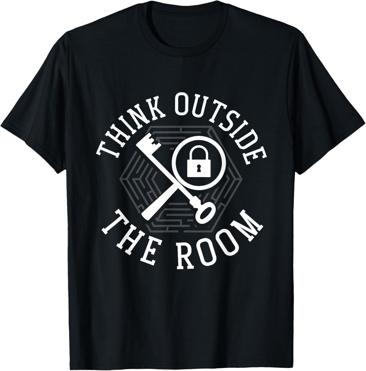 Escape Room Solving Mystery Think Outside The Room T-Shirt - T-Shirt | Black