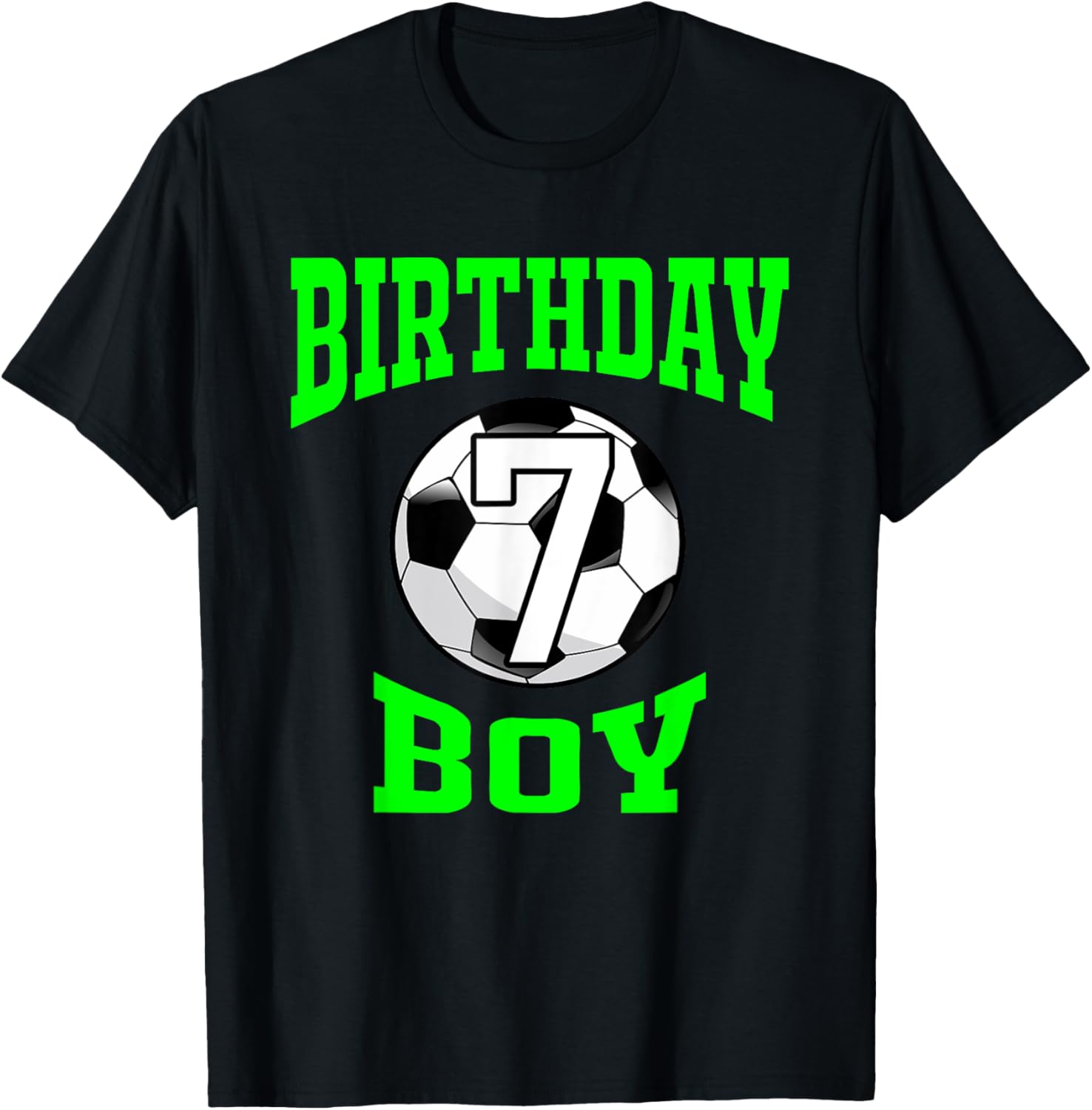 7th Birthday Boy Shirt - Soccer T- Shirt 7 years old kid T-Shirt - T-Shirt | Black