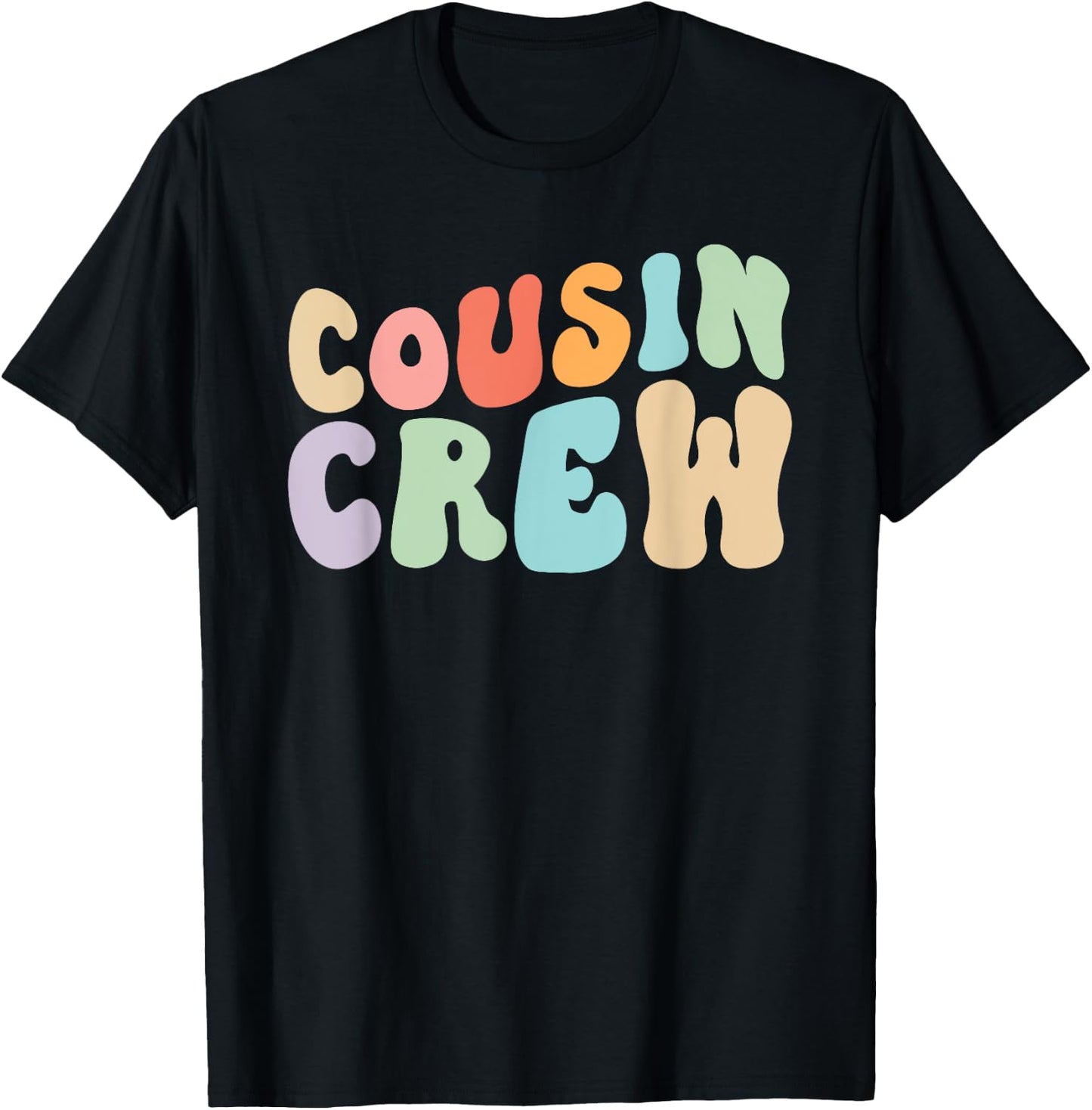Vintage Cousin Crew Groovy Retro Design Family Matching Cool T-Shirt - T-Shirt | Black
