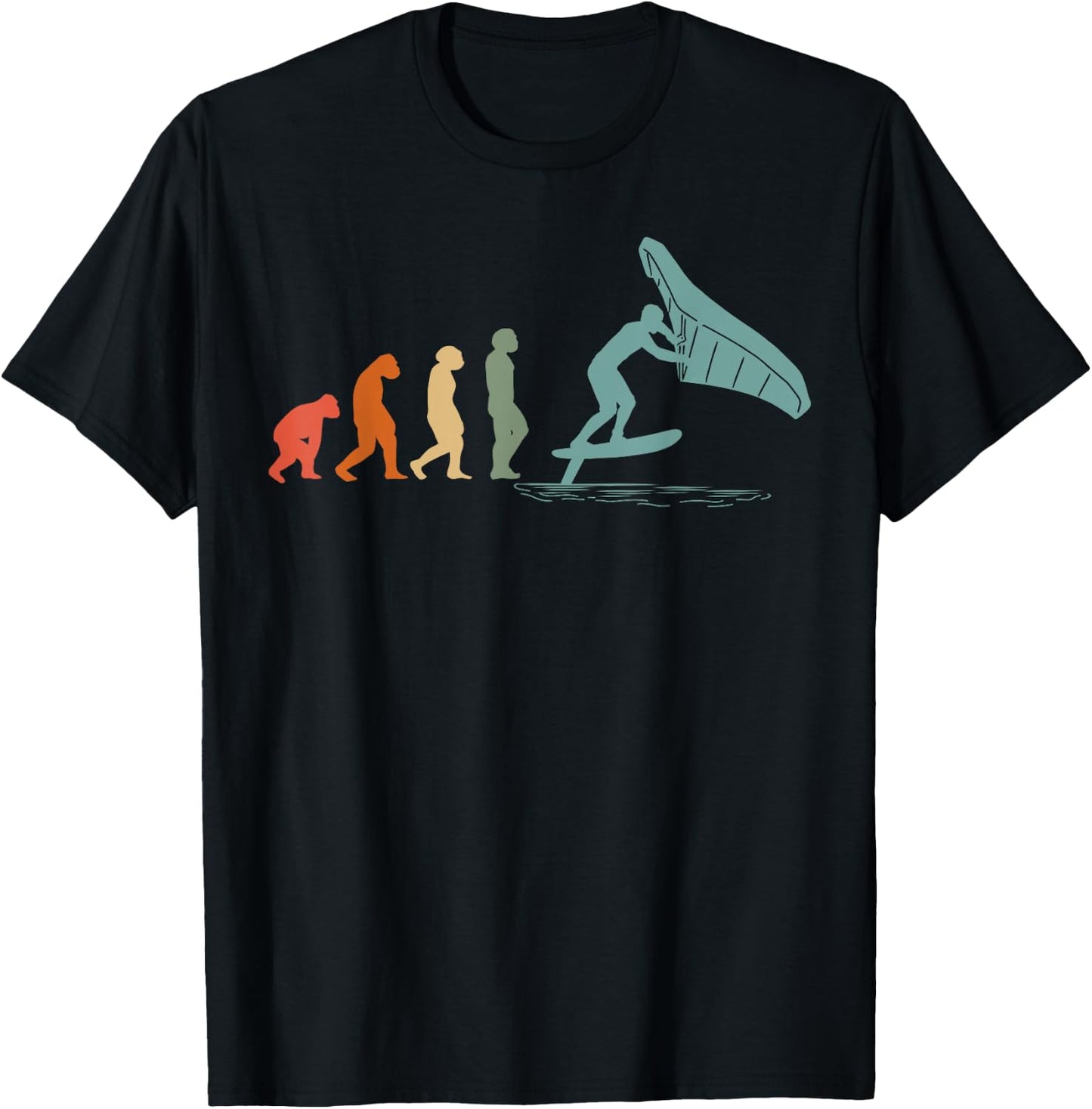 Wingfoil-Surfer Wingfoiling-Board Vintage Wing-Foiling T-Shirt - T-Shirt | Black