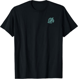 Animal Crossing: New Horizons Leafy Line Faux Pocket Logo T-Shirt - T-Shirt | Black