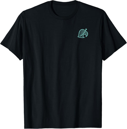 Animal Crossing: New Horizons Leafy Line Faux Pocket Logo T-Shirt - T-Shirt | Black