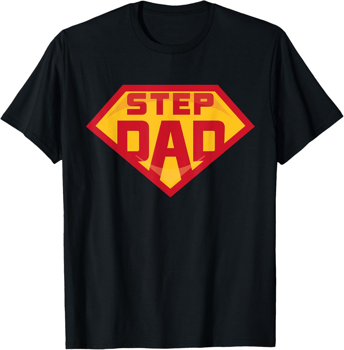 Super Stepdad Funny Hero Step Dad Birthday Fathers Day Gift T-Shirt - T-Shirt | Black