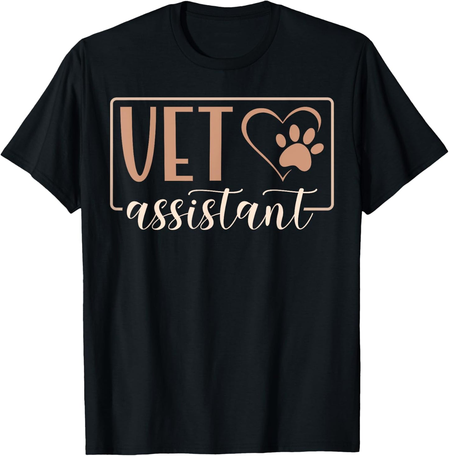 Cute Vet Assistant Heart Veterinary Assistant T-Shirt - T-Shirt | Black