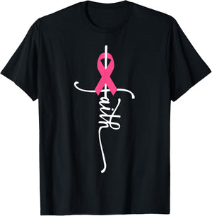 Breast Cancer Faith Breast Cancer Awareness Breast Cancer T-Shirt - T-Shirt | Black