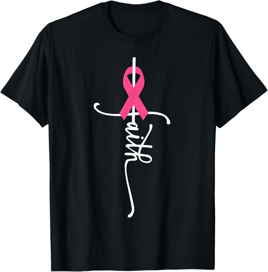 Breast Cancer Faith Breast Cancer Awareness Breast Cancer T-Shirt - T-Shirt | Black