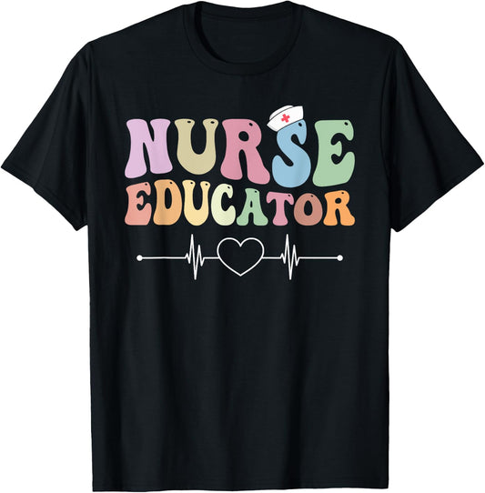 Groovy Certified Nurse Educator Nursing School Instructor T-Shirt - T-Shirt | Black