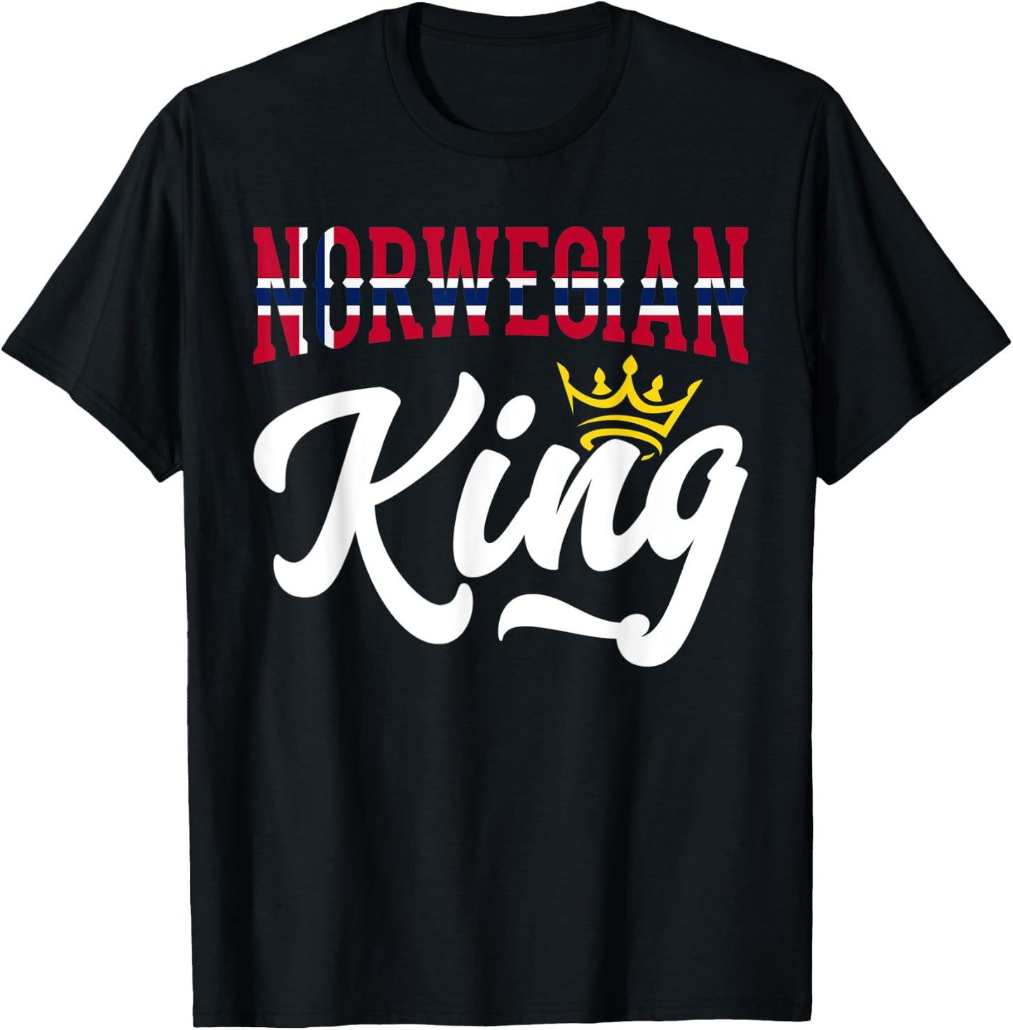 Norwegian King Norway Norwegian Norway Flag T-Shirt - T-Shirt | Black
