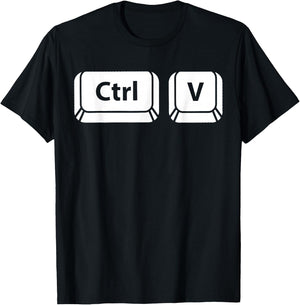 Ctrl+v and Ctrl+c set for parents and children T-Shirt - T-Shirt | Black
