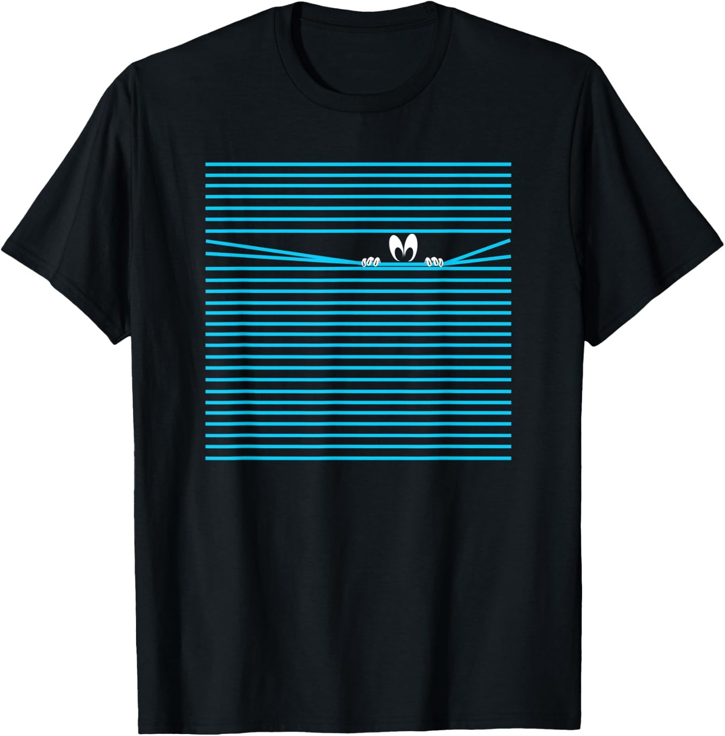 Eyes watching through blinds funny T-Shirt - T-Shirt | Black