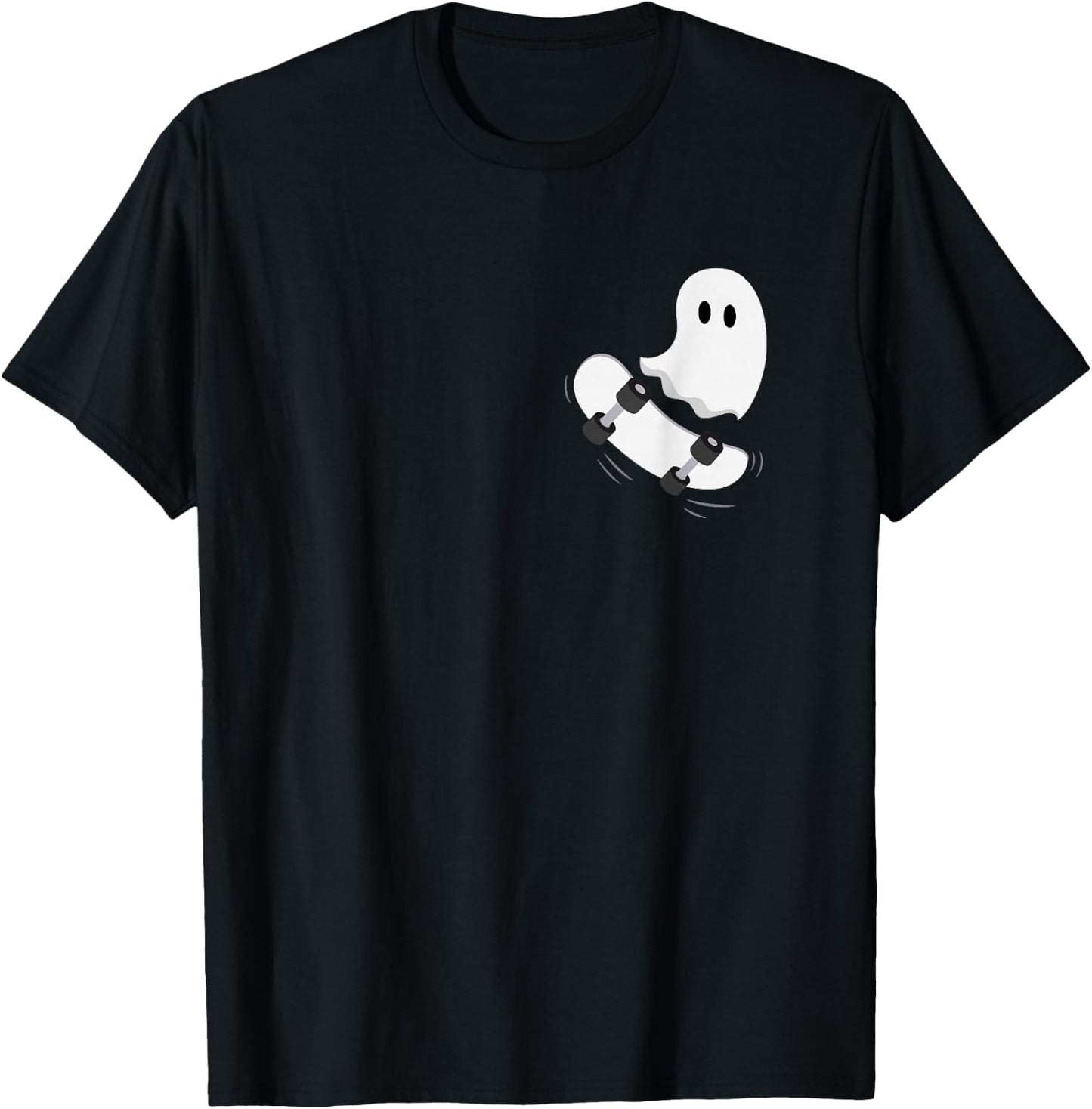 Ghost Skateboard Lazy Halloween Costume Funny Skateboarding T-Shirt - T-Shirt | Black