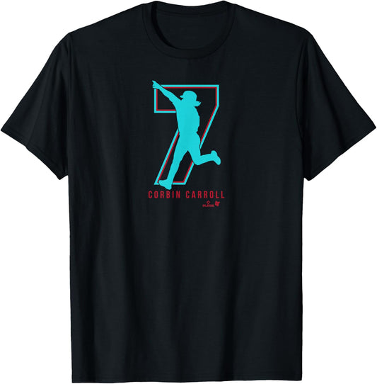 Corbin Carroll 7 - Arizona Baseball T-Shirt - T-Shirt | Black