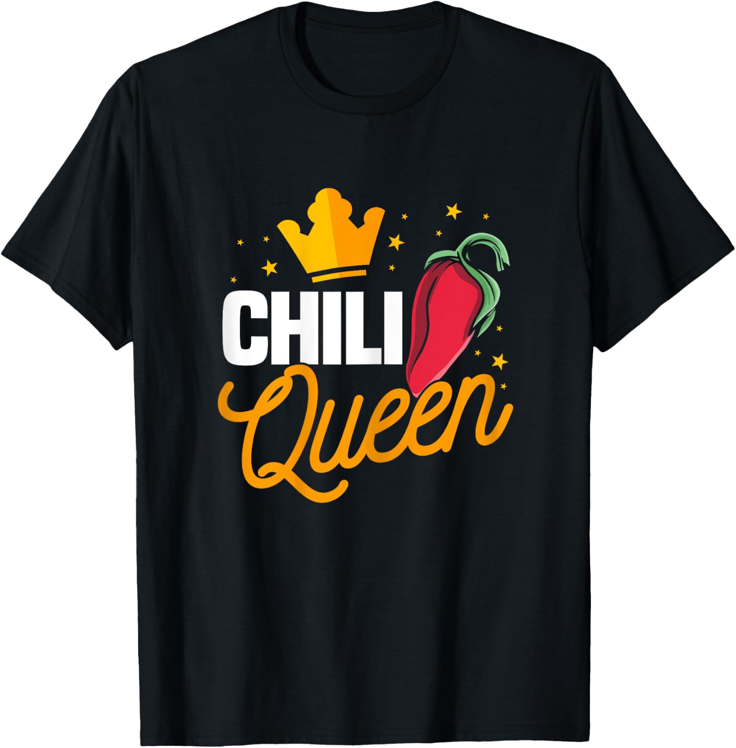 Funny Chili Queen Outfit American Tex-Mex Spicy Dish Women T-Shirt - T-Shirt | Black