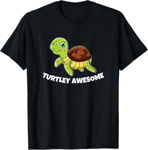 Turtley Awesome Totally Awesome Funny Tortoise Sea Turtle T-Shirt - T-Shirt | Black