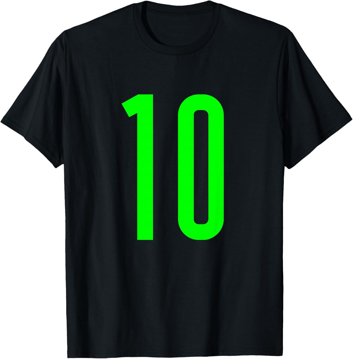 Green Sport Team Number #10 T-Shirt - T-Shirt | Black