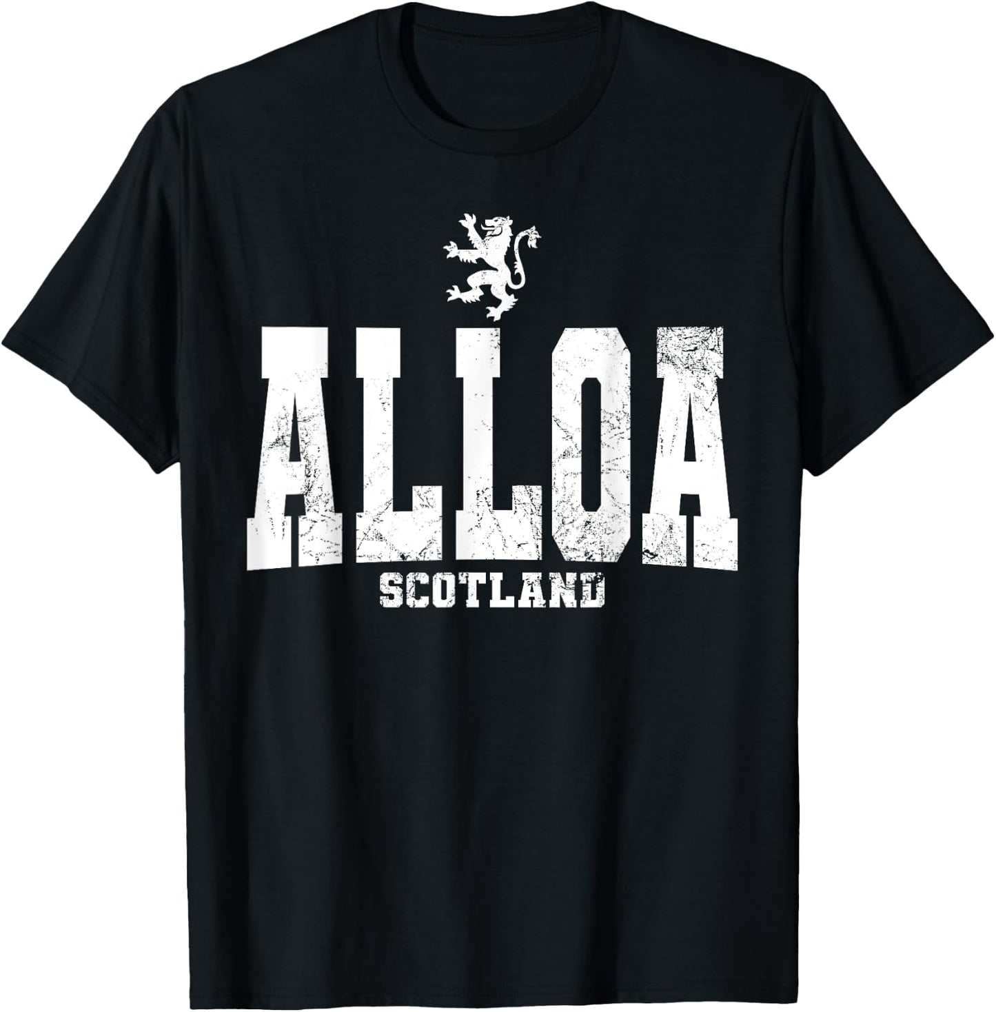 Alloa Scotland Scottish Flag Lion Rampant Caledonia T-Shirt - T-Shirt | Black