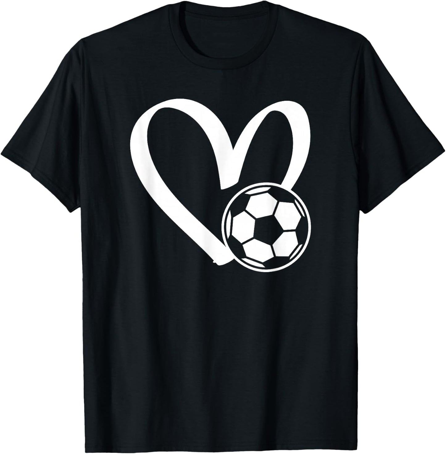 Soccer Ball Heart T-Shirt - T-Shirt | Black