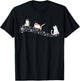 Cute Cat Kitty Playing Music Note Clef Gift Cat Music Notes T-Shirt - T-Shirt | Black