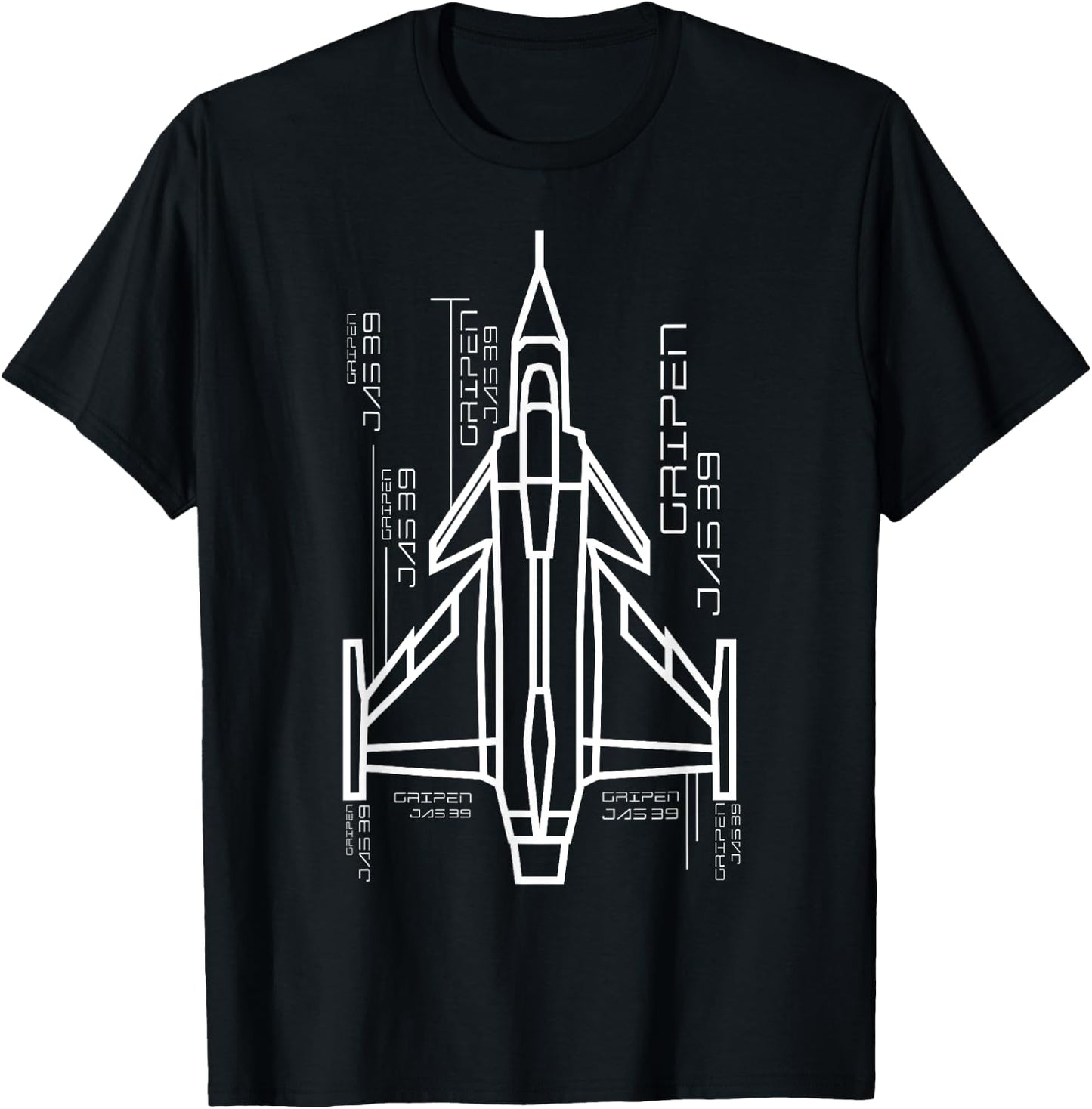 Gripen airplane Jas-39 Jet Fighter souvenir of Fighter jet T T-Shirt - T-Shirt | Black
