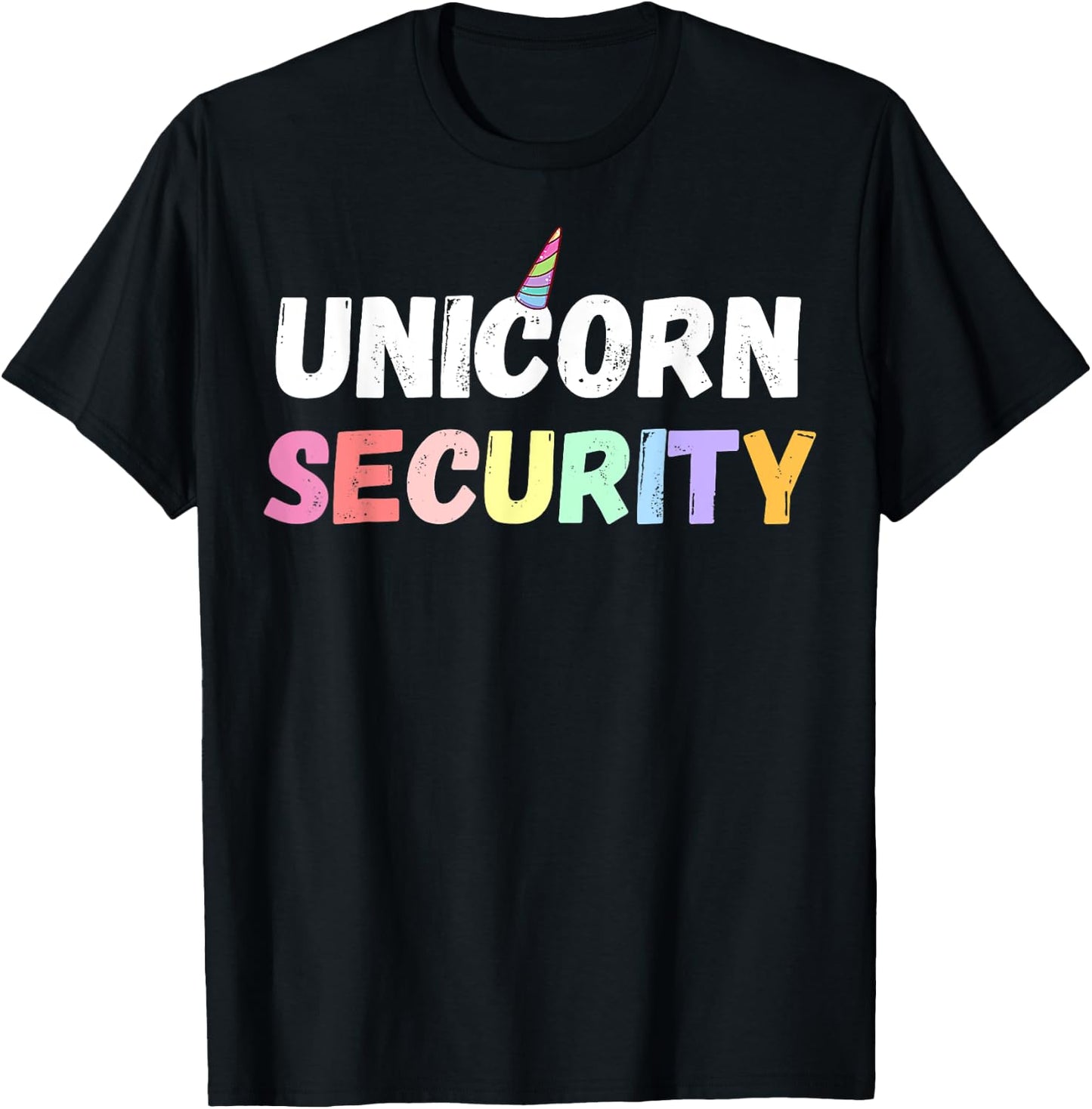 Halloween Mother Daughter Costume Unicorn Security Dad Mom T-Shirt - T-Shirt | Black