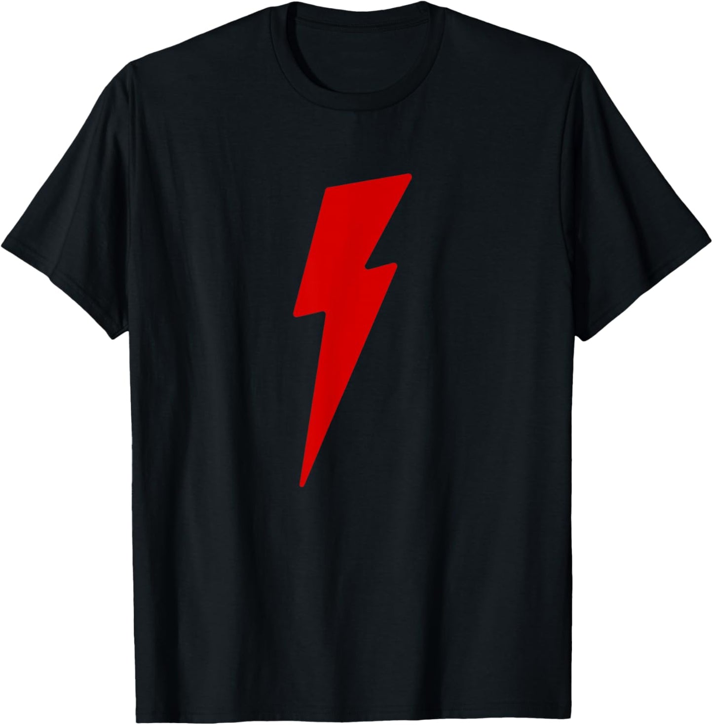 Red Lightning Bolt | Thunder Bolt Graphic T-Shirt - T-Shirt | Black