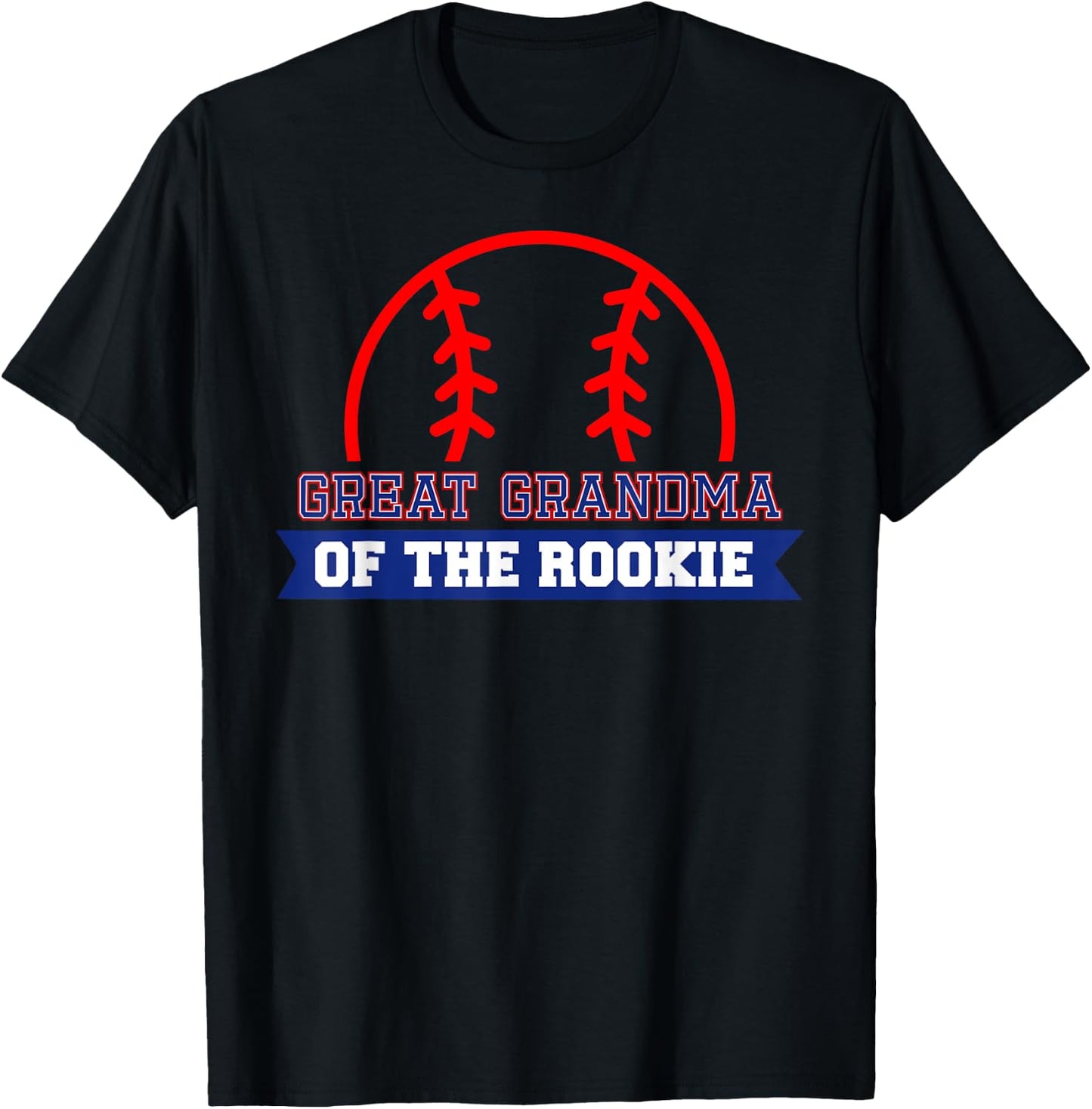 Great Grandma of Rookie 1st Birthday Baseball Theme Matching T-Shirt - T-Shirt | Black