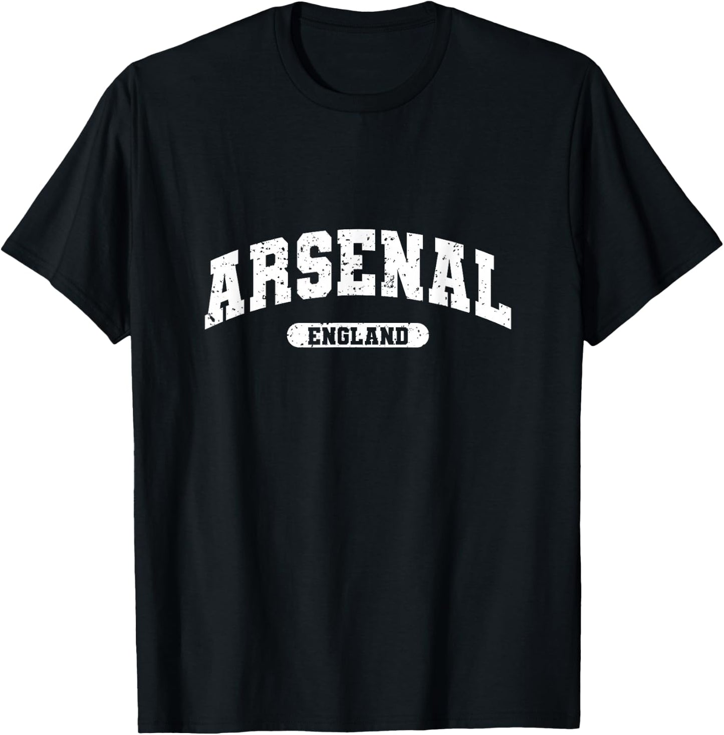 Retro Varsity Style Arsenal England T-Shirt - T-Shirt | Black