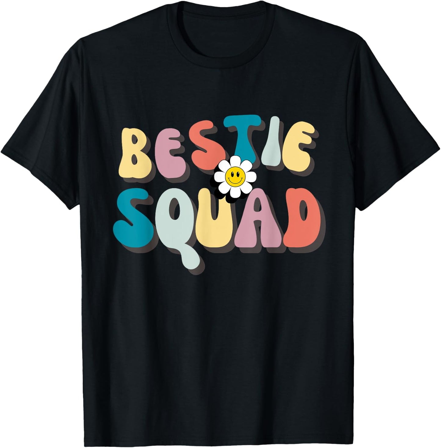 Groovy Bestie Squad Trip Friend Matching Besties Friendship T-Shirt - T-Shirt | Black