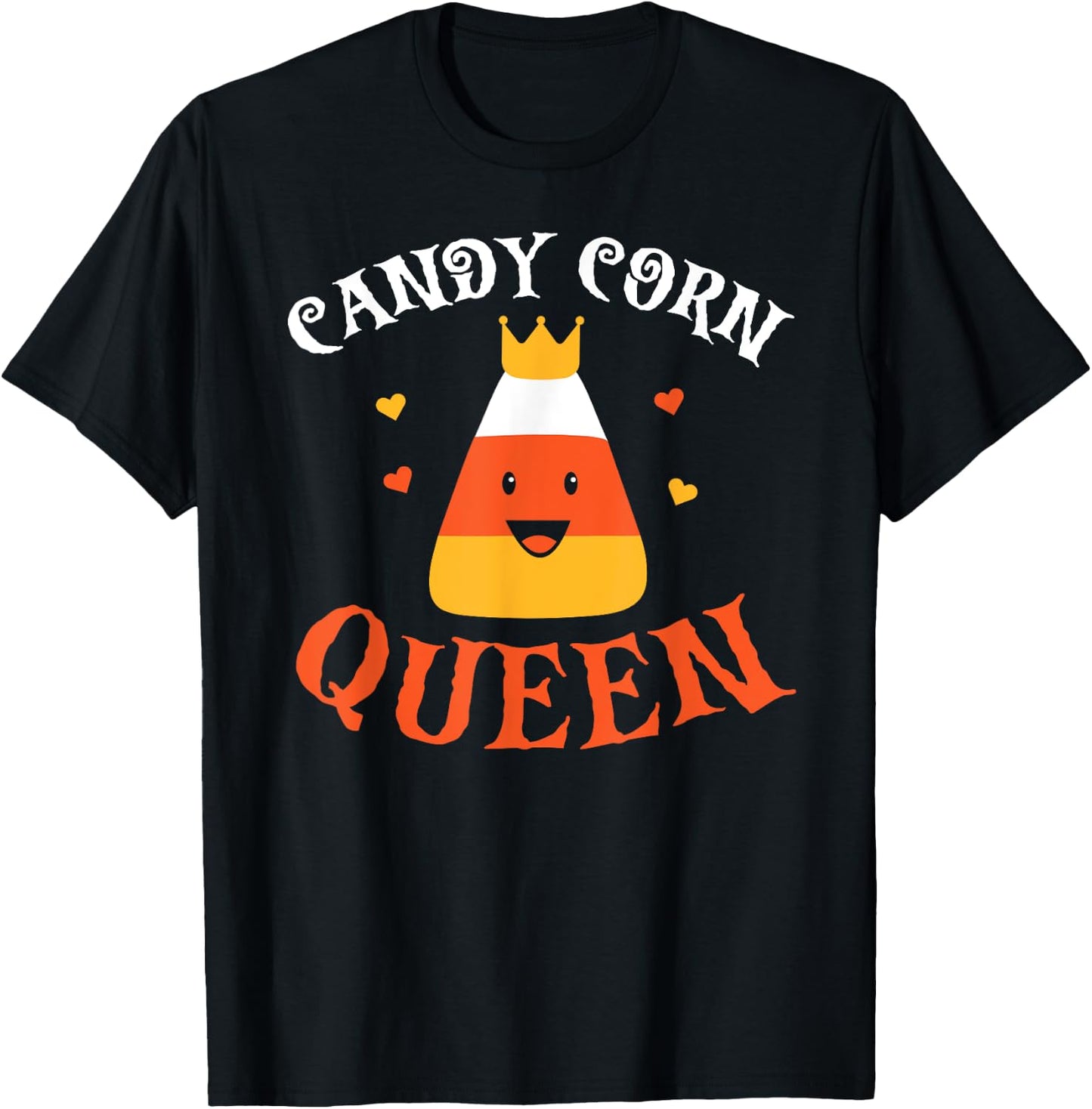 Candy Corn Queen Halloween Party Cute Costume Funny T-Shirt - T-Shirt | Black