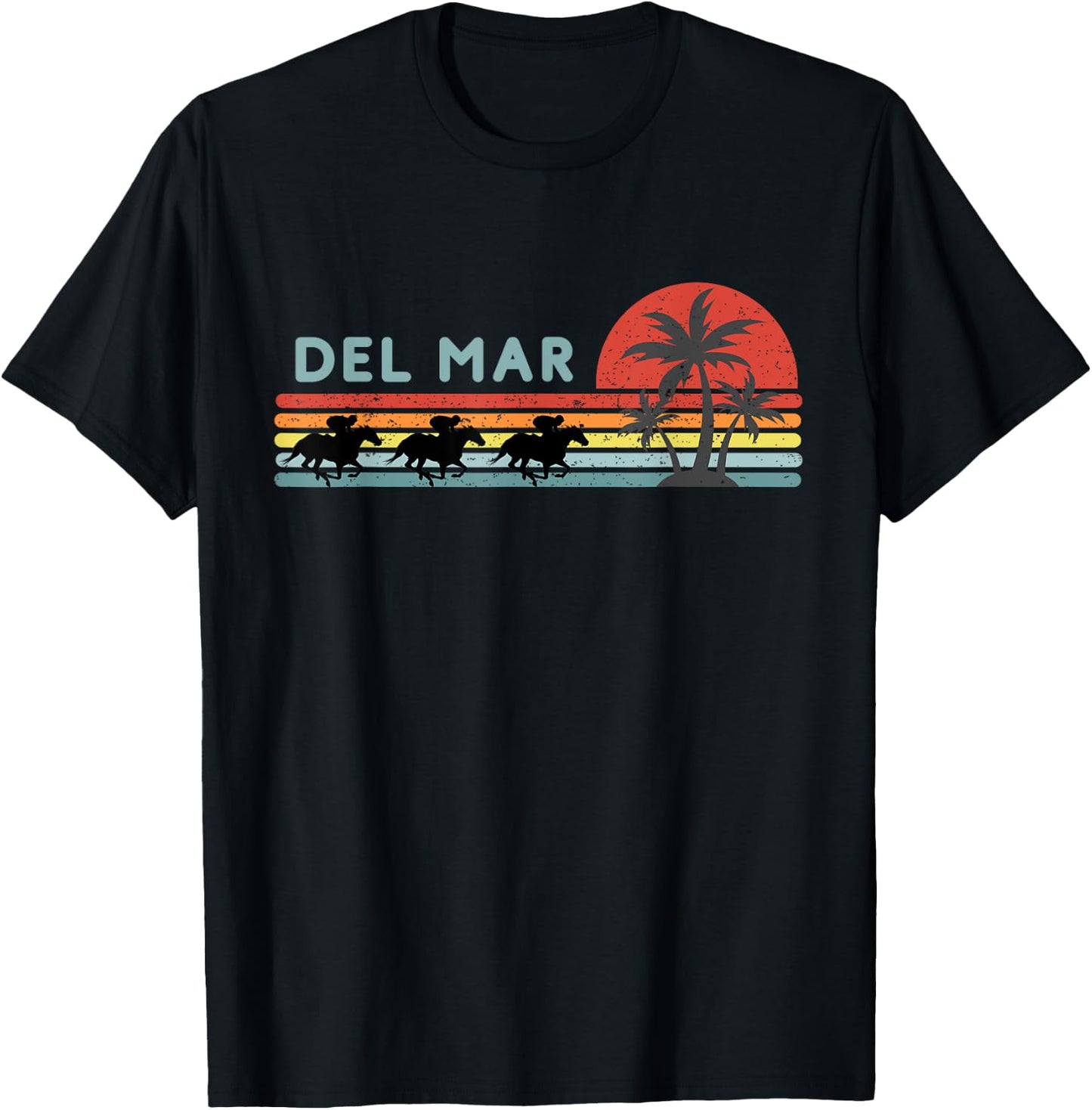 Del Mar Horse Racing Thoroughbred Santa Anita Horseplayers T-Shirt - T-Shirt | Black