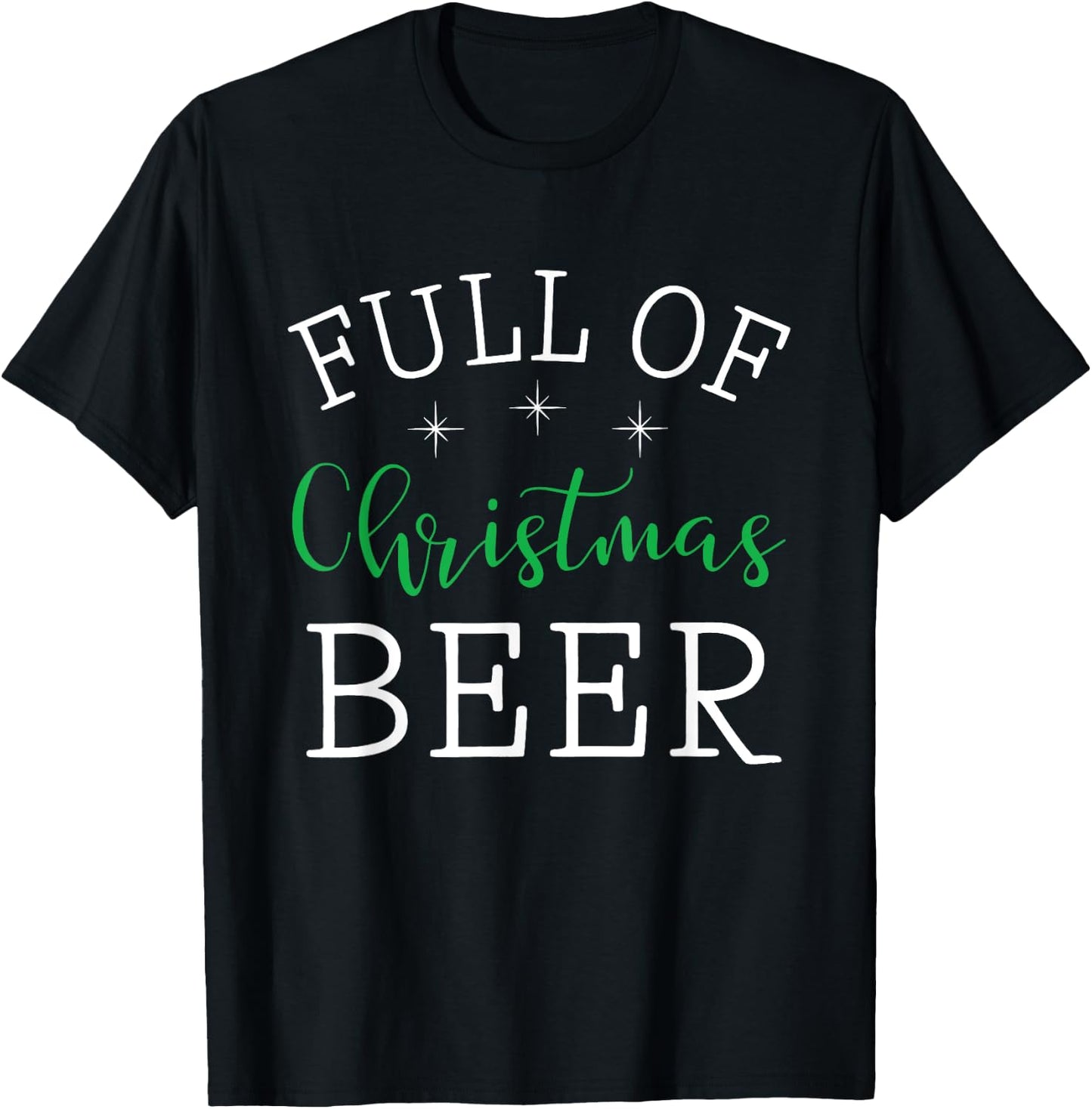 Full Of Christmas Beer And Christmas Cheer Couple Matching T-Shirt - T-Shirt | Black