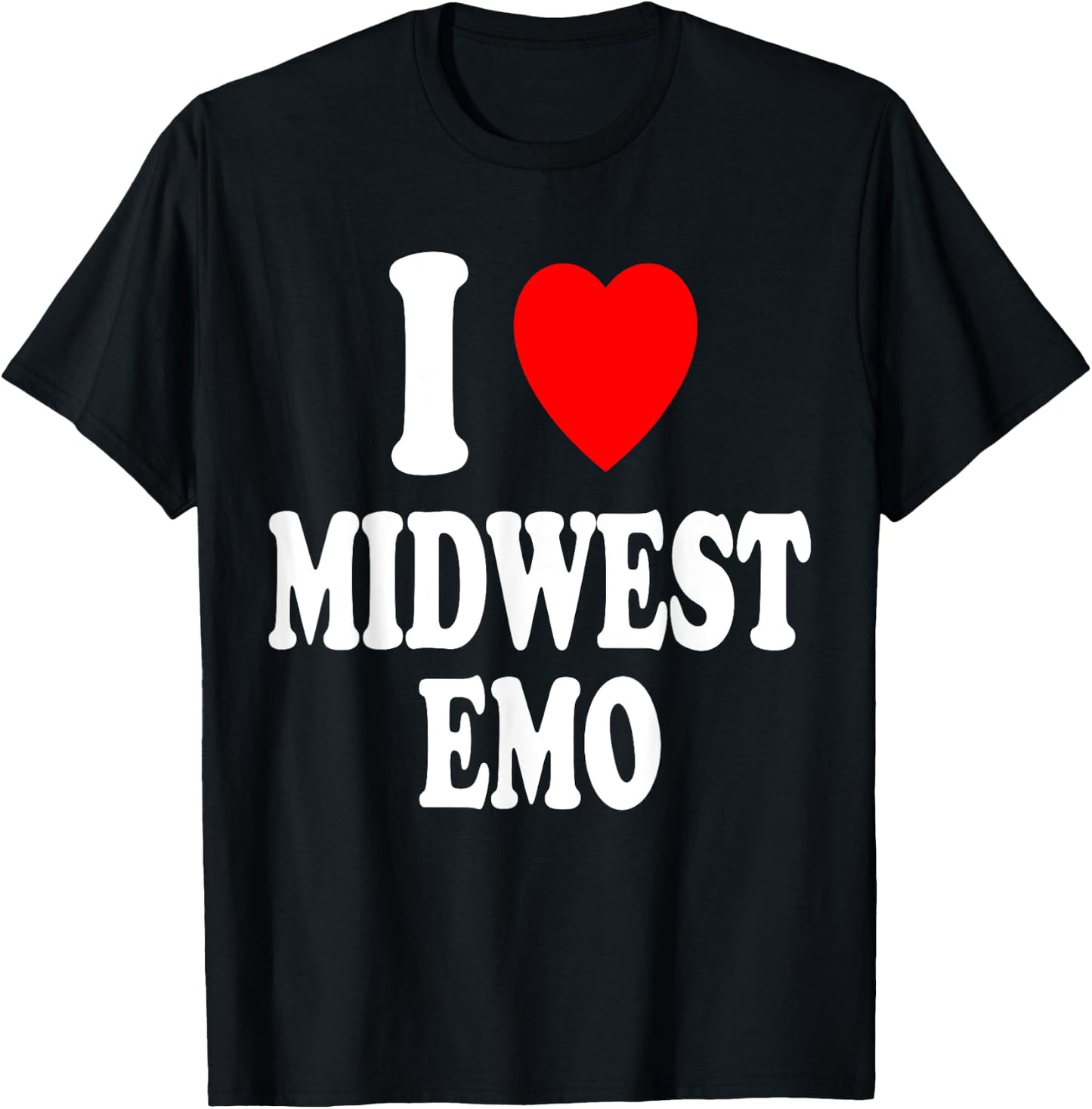 I Heart (Love) Midwest Emo Pop Punk Music Midwestern T-Shirt - T-Shirt | Black