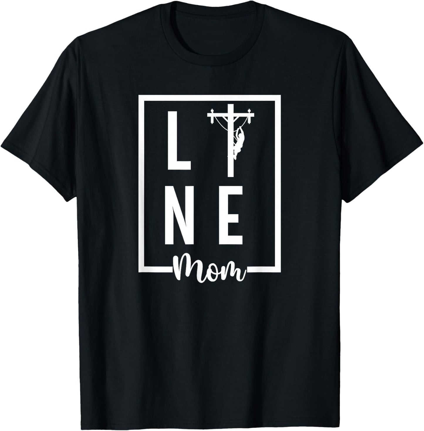 Line Mom Lineman Mom Of A Lineman Mama Line Mother T-Shirt - T-Shirt | Black