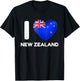 I Love New Zealand Heart New Zealand Family Travel T-Shirt - T-Shirt | Black