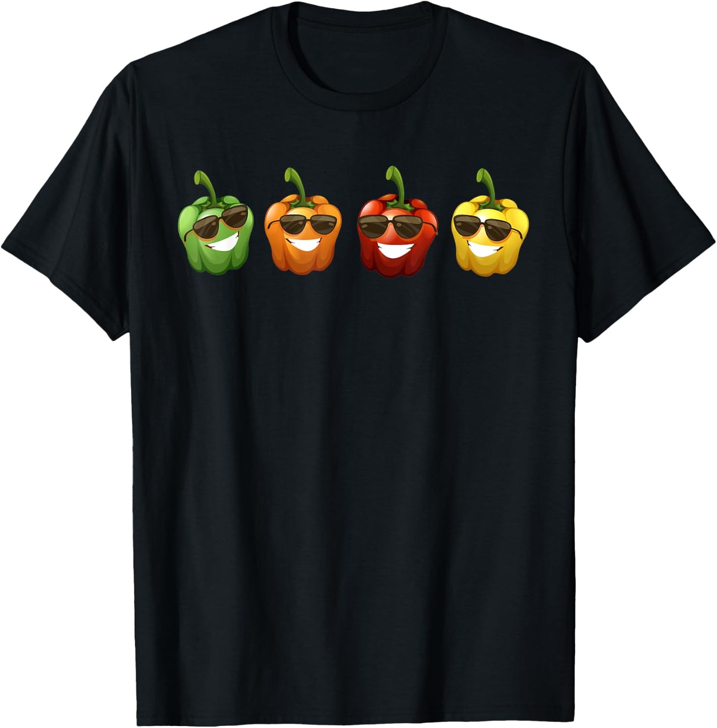 Team Of Bell Peppers Sunglusses Love Veggie Salad Costume T-Shirt - T-Shirt | Black